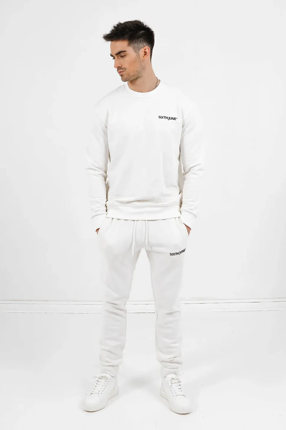 Jogging Soft Logo Brode Blanc