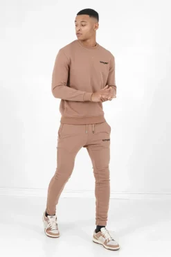 Jogging Soft Logo Brode Marron Clair