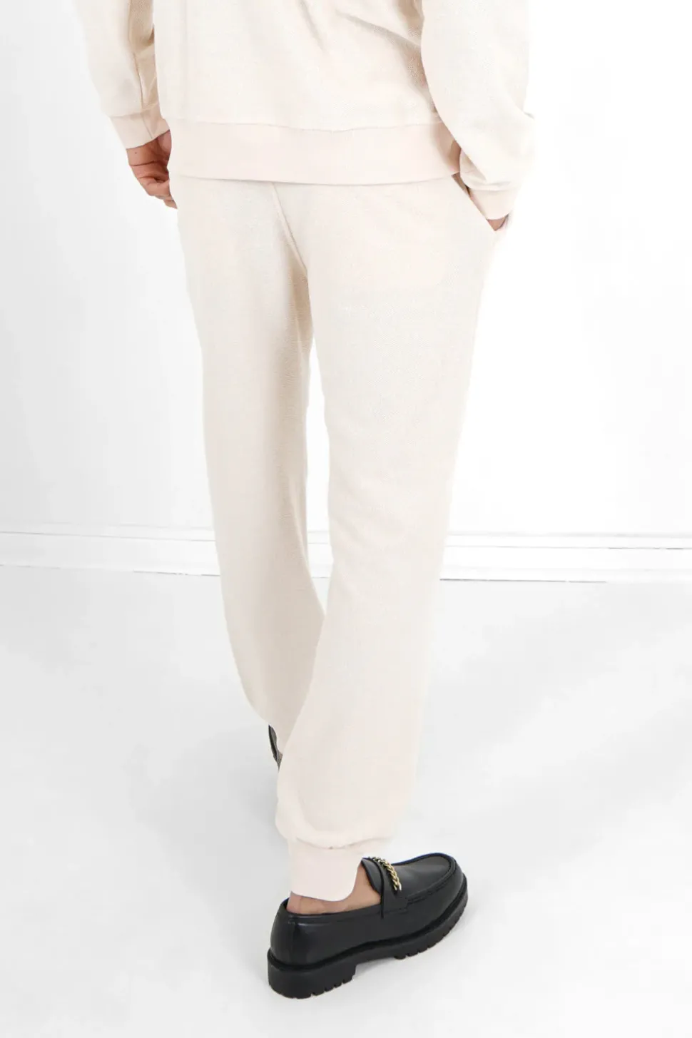 Jogging Tissu Bouclette Blanc Casse