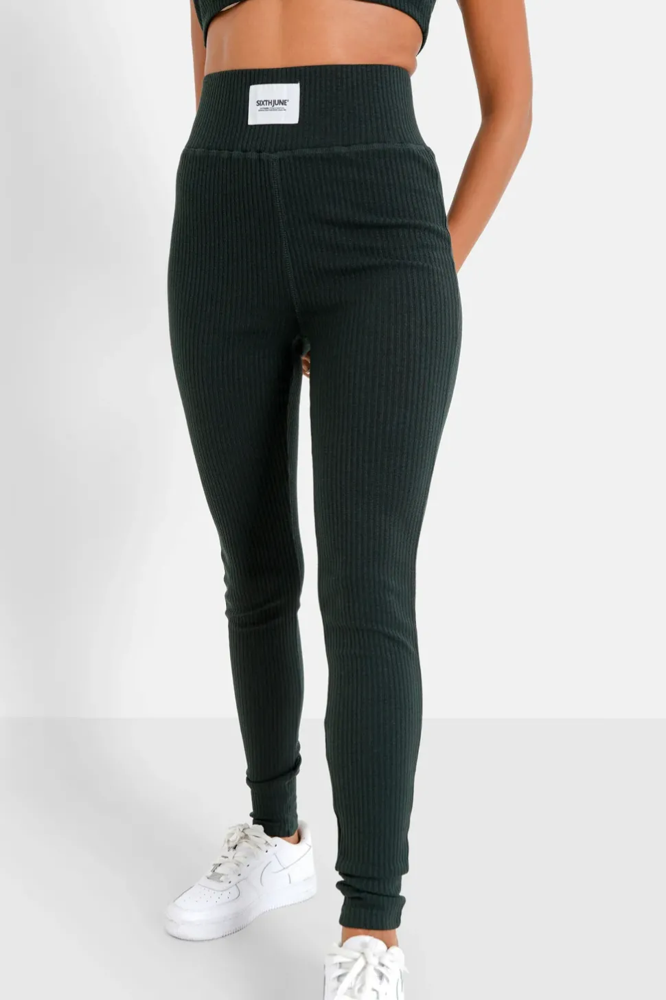 Legging Cotele Satine Vert Fonce