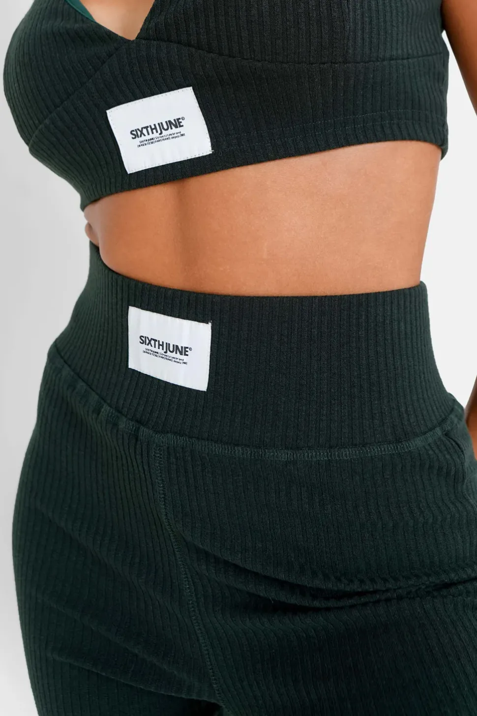 Legging Cotele Satine Vert Fonce