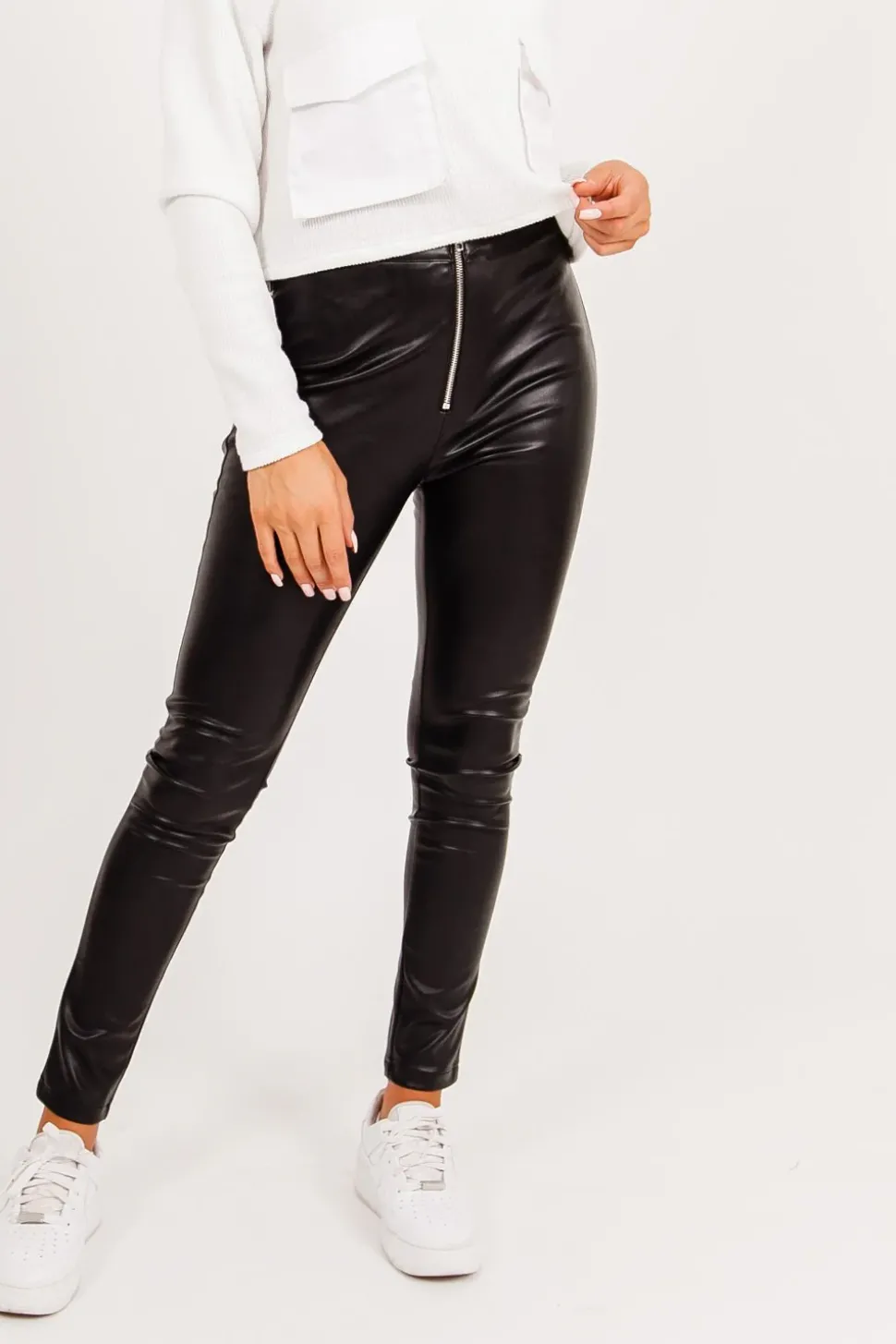 Legging Slim Simili Cuir Noir