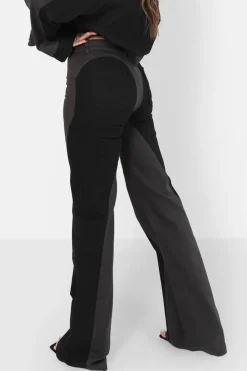 Pantalon Bicolore Sexy Flare Noir