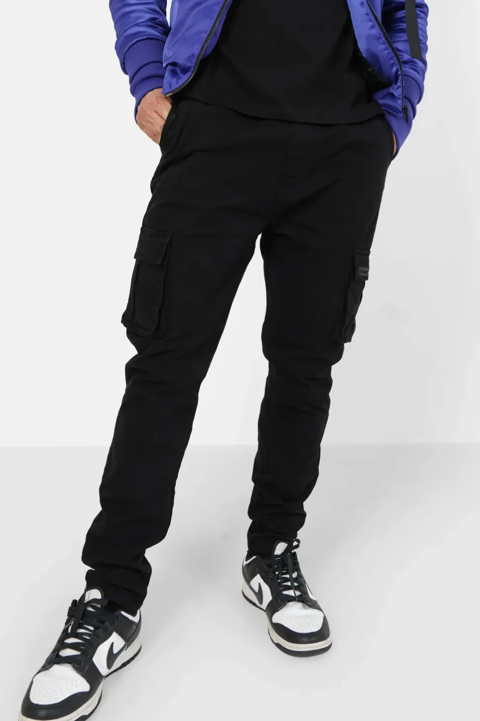 Pantalon Cargo Ajuste Epais Noir