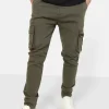 Pantalon Cargo Ajuste Epais Vert Kaki