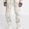 Pantalon Cargo Bandana Patchwork Beige