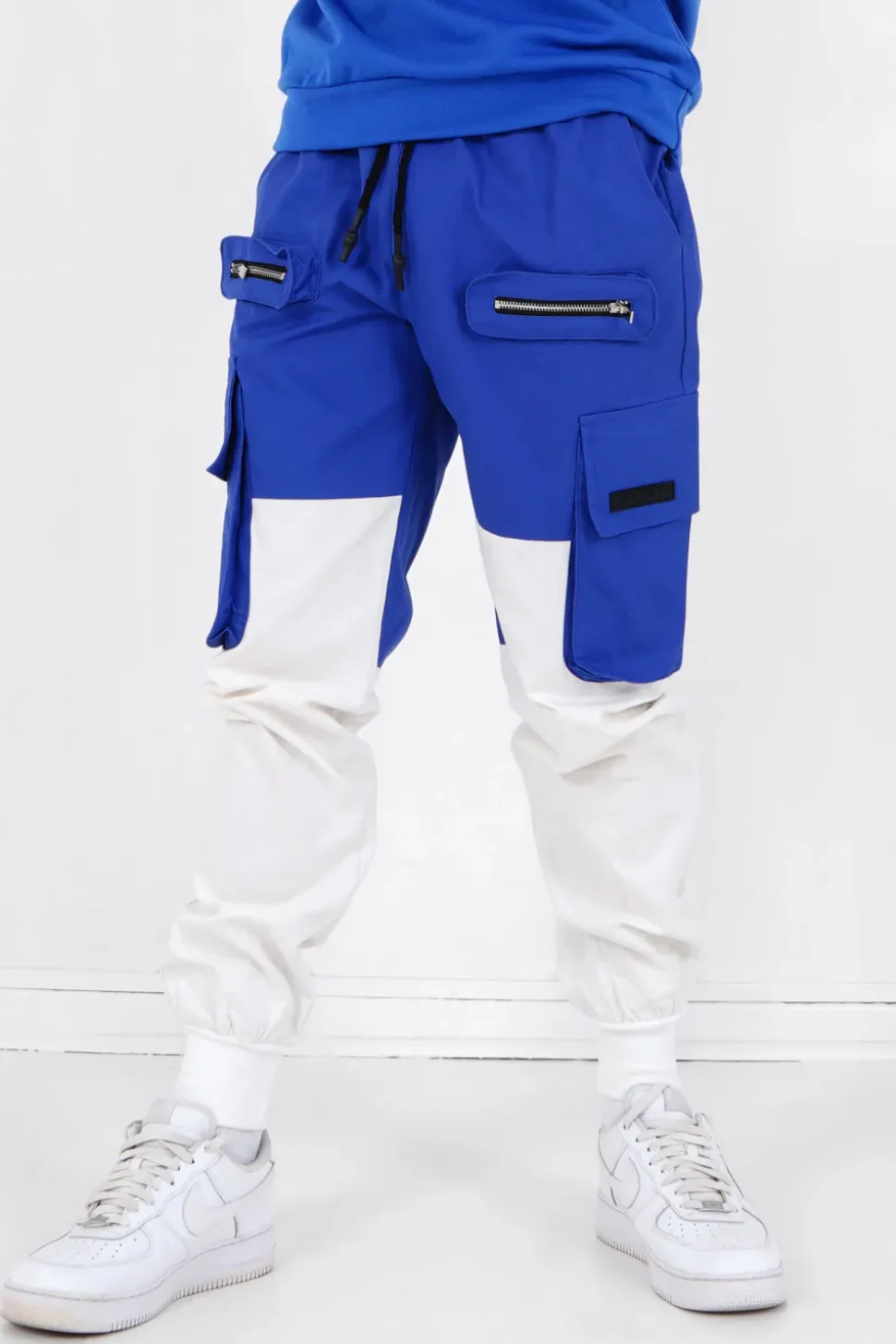 Pantalon Cargo Bicolore Bleu
