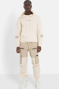 Pantalon Cargo Bicolore Beige