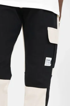 Pantalon Cargo Bicolore Beige