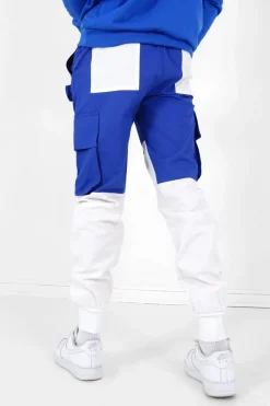 Pantalon Cargo Bicolore Bleu