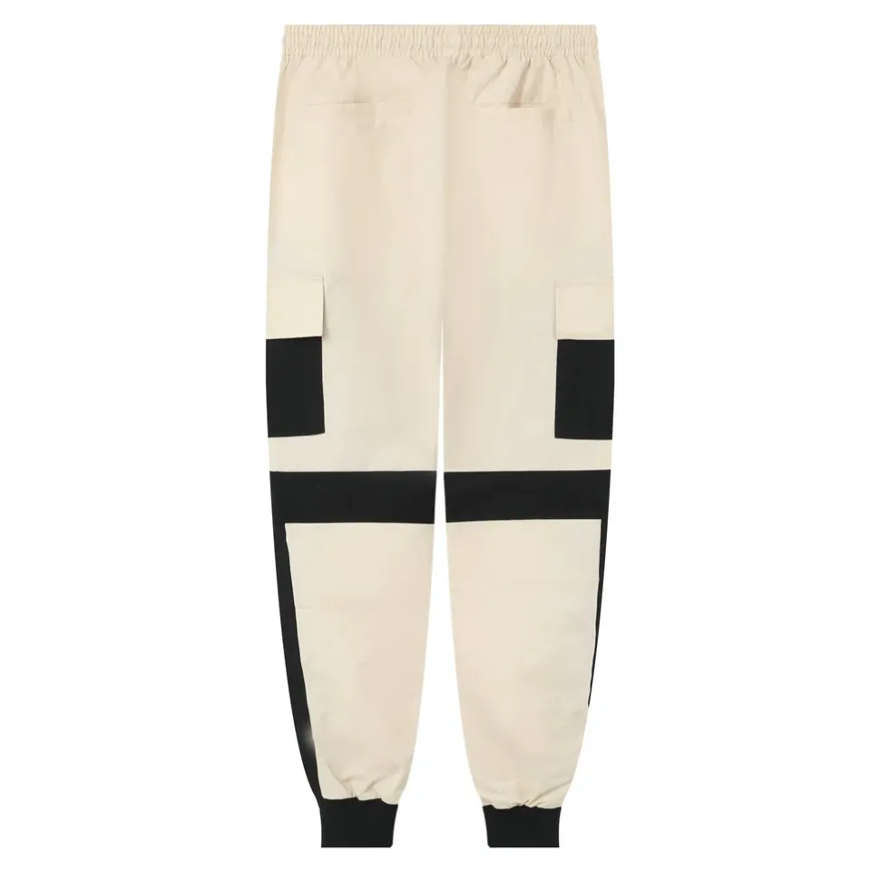 Pantalon Cargo Bicolore Beige