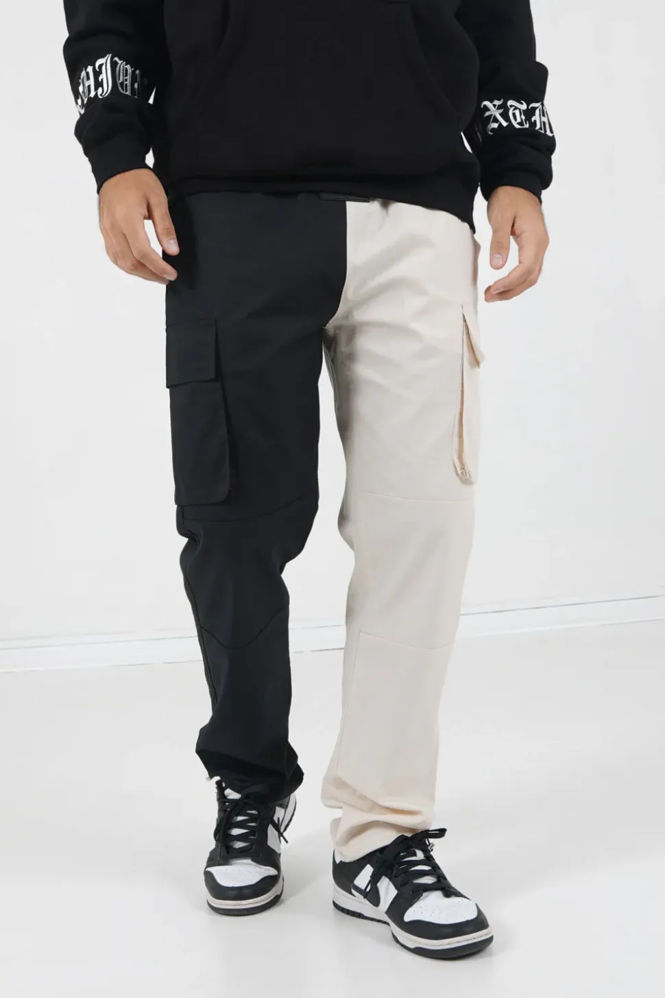 Pantalon Cargo Bicolore Poches Multicolore