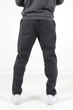 Pantalon Cargo Broderies Poche Gris Fonce