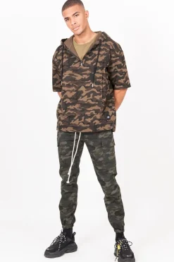 Pantalon Cargo Cordons Vert Kaki