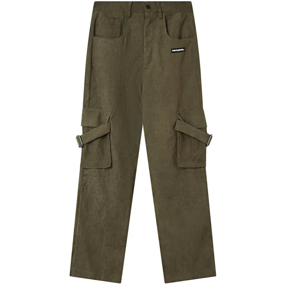 Pantalon Cargo Cotele Vert Fonce