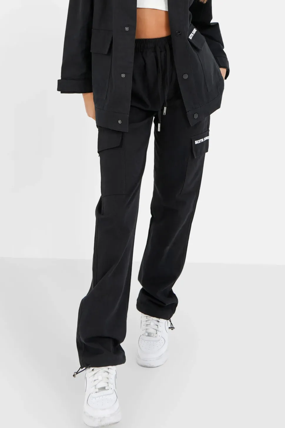 Pantalon Cargo Droit Noir