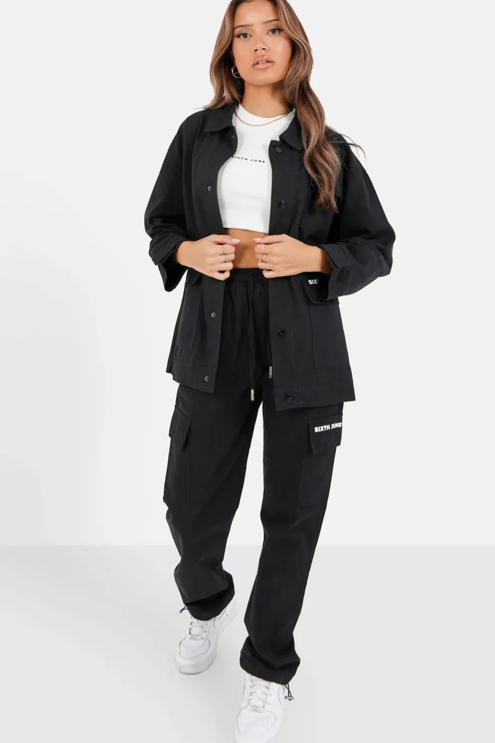 Pantalon Cargo Droit Noir