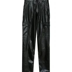 Pantalon Cargo Droit Simili Cuir