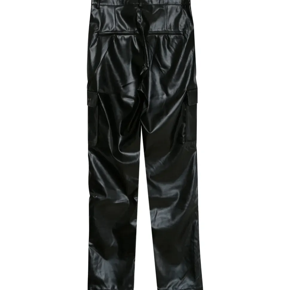 Pantalon Cargo Droit Simili Cuir