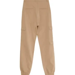 Pantalon Cargo Logo Brode Beige