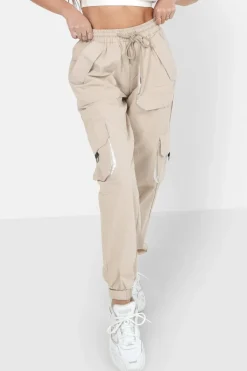 Pantalon Cargo Logo Large Beige