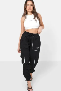 Pantalon Cargo Logo Large Noir