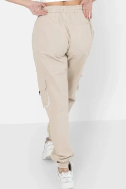 Pantalon Cargo Logo Large Beige