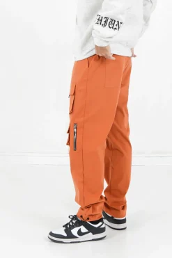 Pantalon Cargo Multi Poches Twill Orange