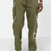 Pantalon Cargo Muti Poches Droit Vert