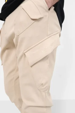 Pantalon Cargo Poches Avant Beige
