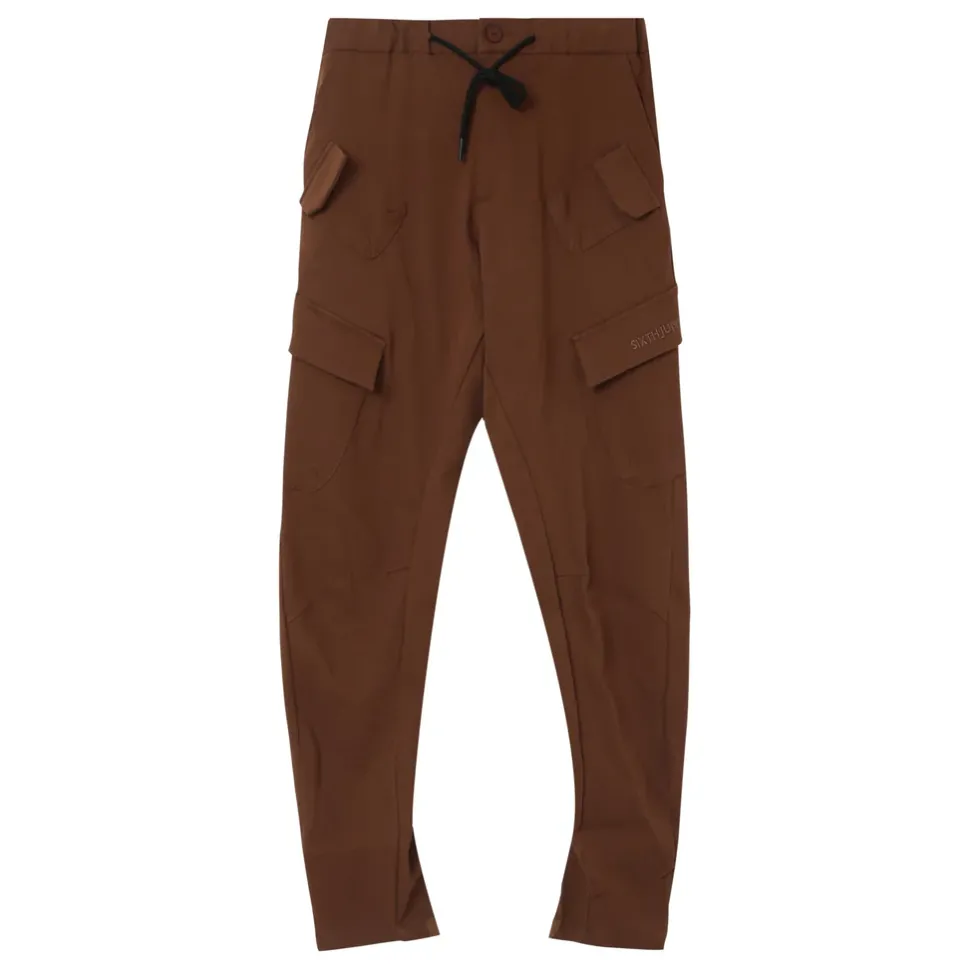 Pantalon Cargo Poches Avant Marron Fonce