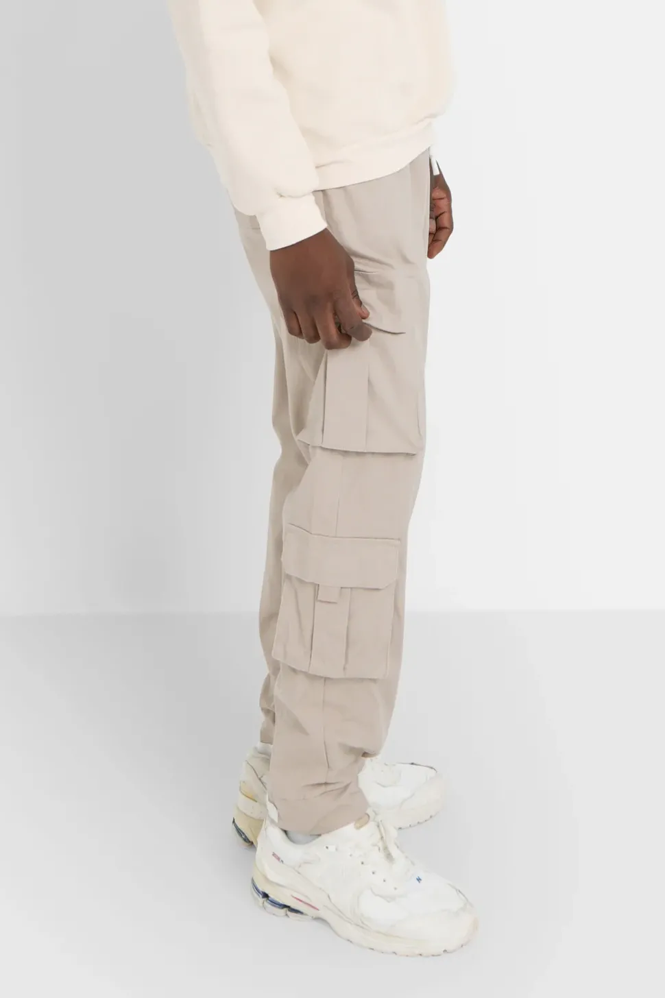 Pantalon Cargo Poches Scratch Beige Clair