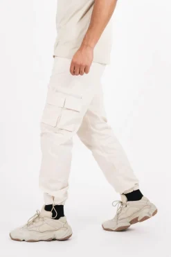 Pantalon Cargo Poches Zip Beige Clair