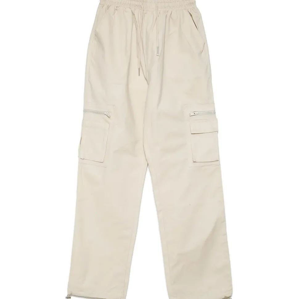 Pantalon Cargo Poches Zip Beige Clair
