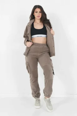 Pantalon Cargo Polaire Beige Fonce