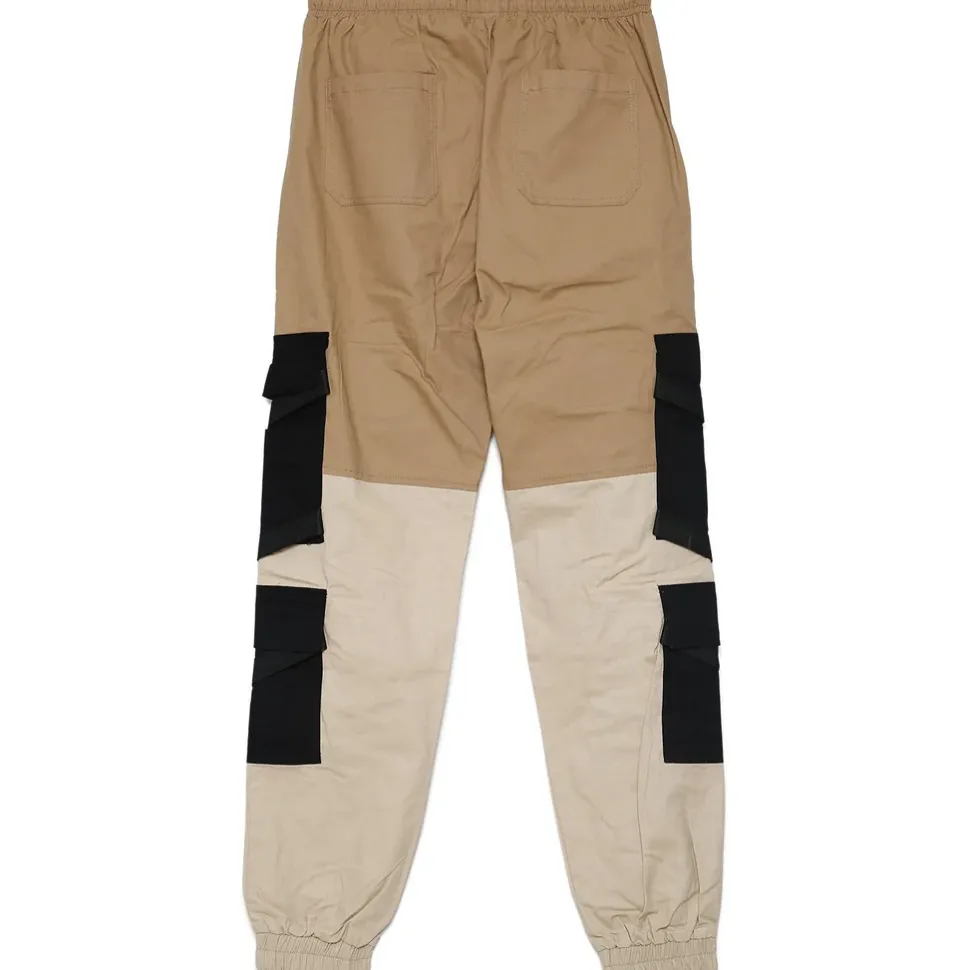 Pantalon Cargo Tactique Empiecements Sangles Beige