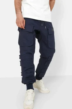 Pantalon Cargo Tactique Large Bleu Fonce