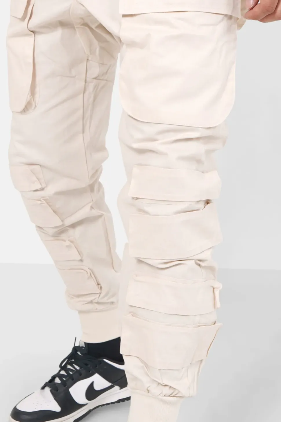 Pantalon Cargo Tactique Large Beige Clair