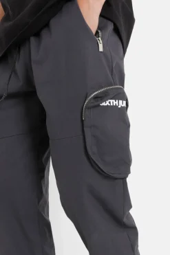 Pantalon Cargo Zip Gris Fonce
