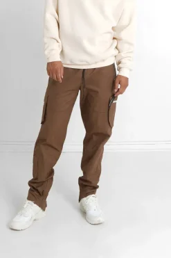 Pantalon Cargo Zip Marron Fonce