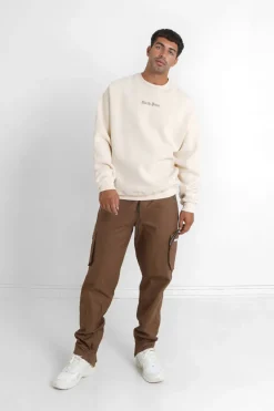 Pantalon Cargo Zip Marron Fonce