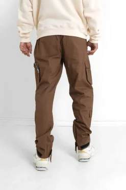 Pantalon Cargo Zip Marron Fonce