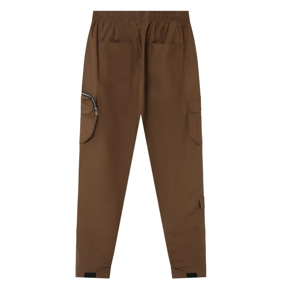 Pantalon Cargo Zip Marron Fonce