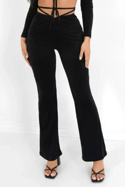 Pantalon Cordons Velours Cotele Noir