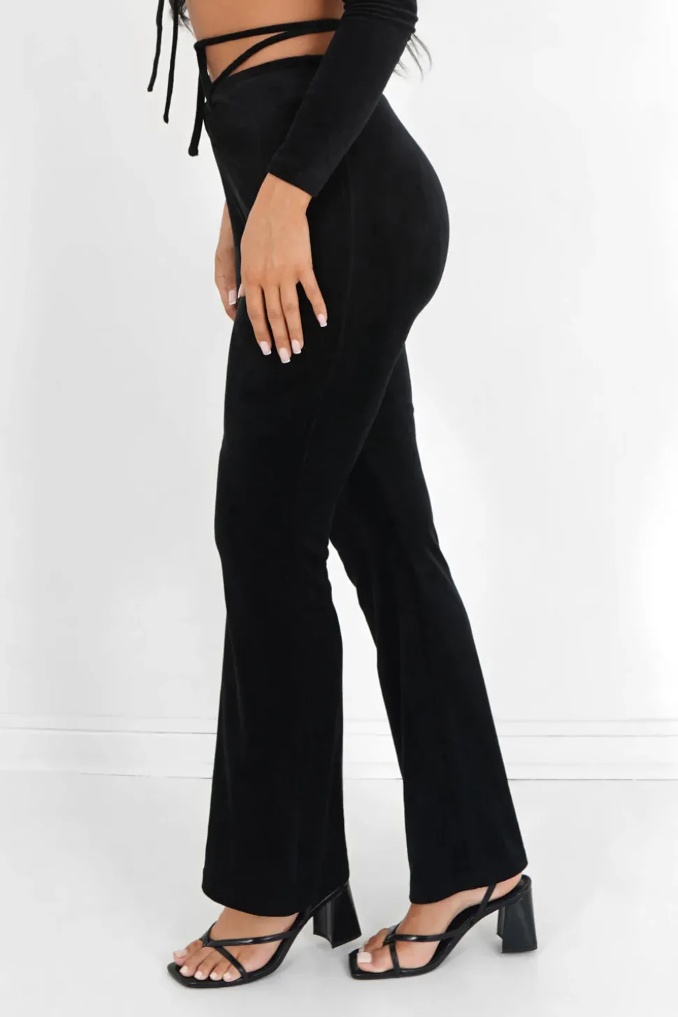 Pantalon Cordons Velours Cotele Noir