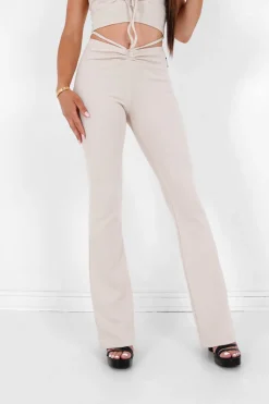 Pantalon Cotele Cordons Beige
