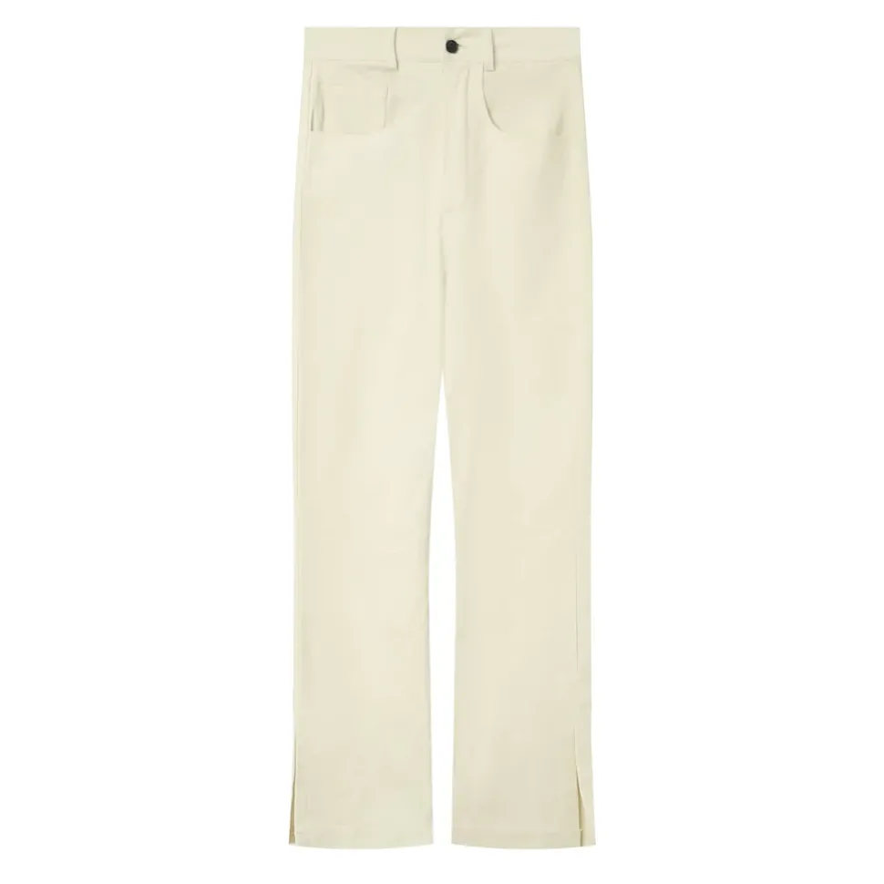 Pantalon Droit Fentes Blanc