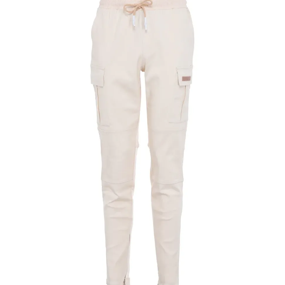 Pantalon Droit Poches Cargo Beige