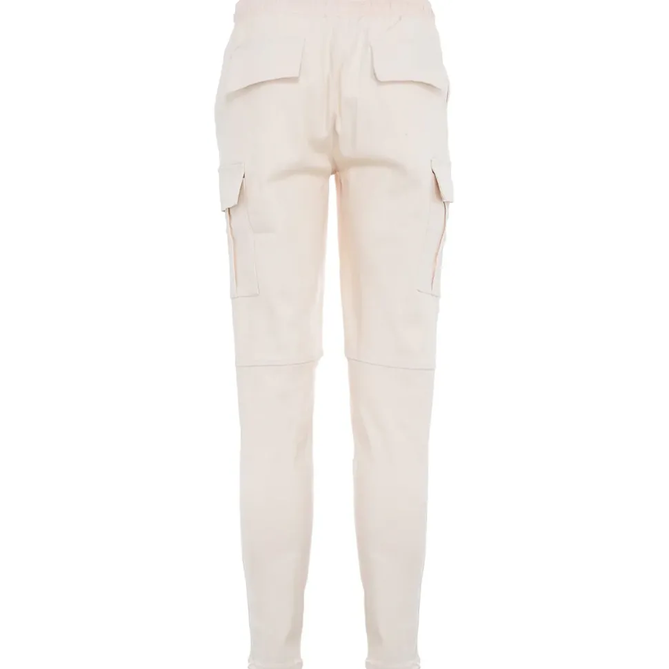 Pantalon Droit Poches Cargo Beige
