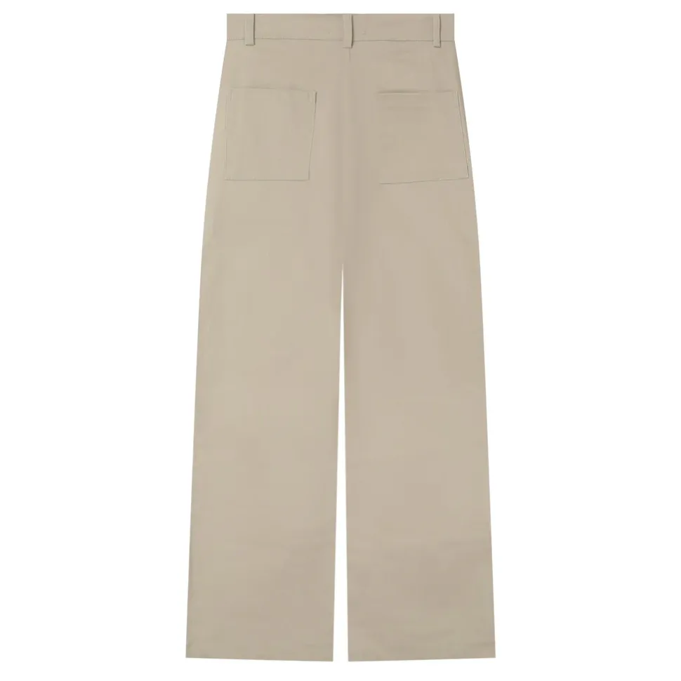 Pantalon Droit Poches Cargo Beige